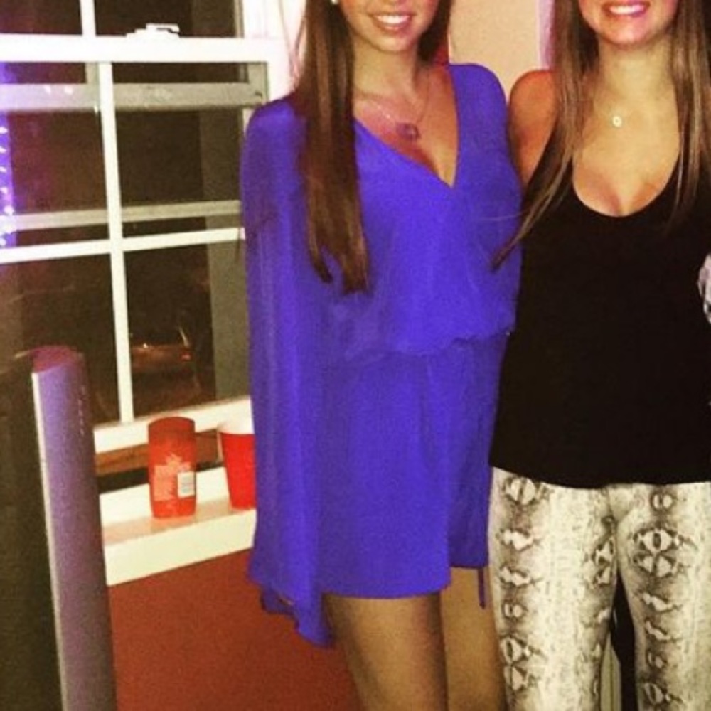 Blue long sleeve romper